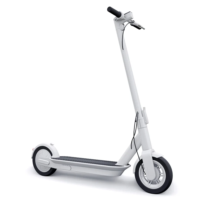 Weißer E-Scooter mit zwei Rädern